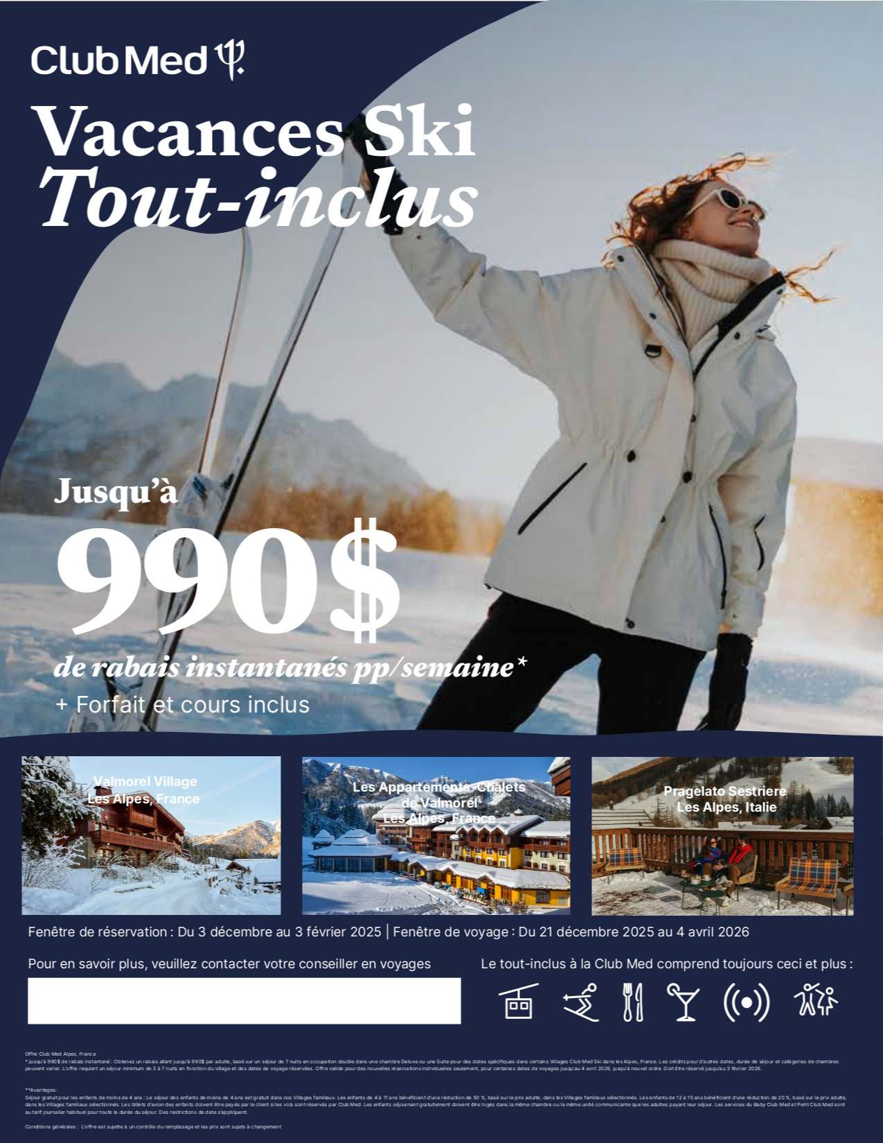 Promotions Club Med Offre Vacances Ski tout-inclus Jusqu