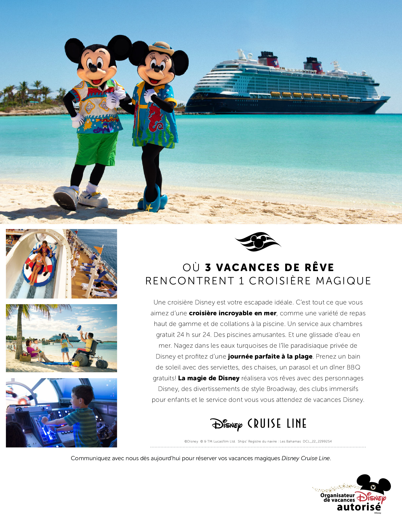 Disney Cruise Line - Où vacances de rêve rencontrent une croisière magique DISNEY PROMOTION Flyer SECTION-8 Flyer FR