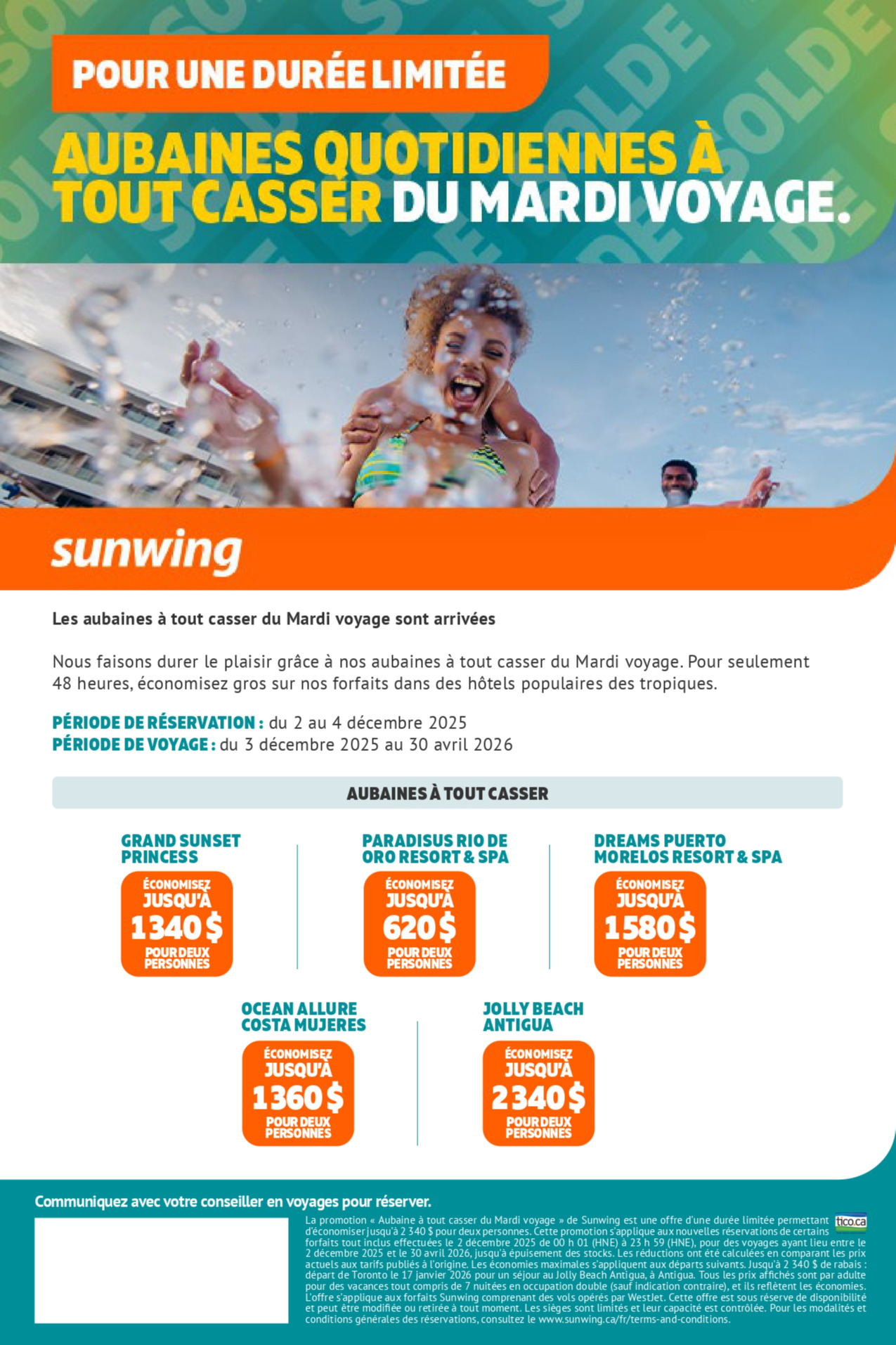 Promotion Vacances Sunwing Mardi Voyage avec Voyages Aqua Terra Mascouche Promotion Vacances Sunwing Mardi Voyage avec Voyages Aqua Terra Mascouche
