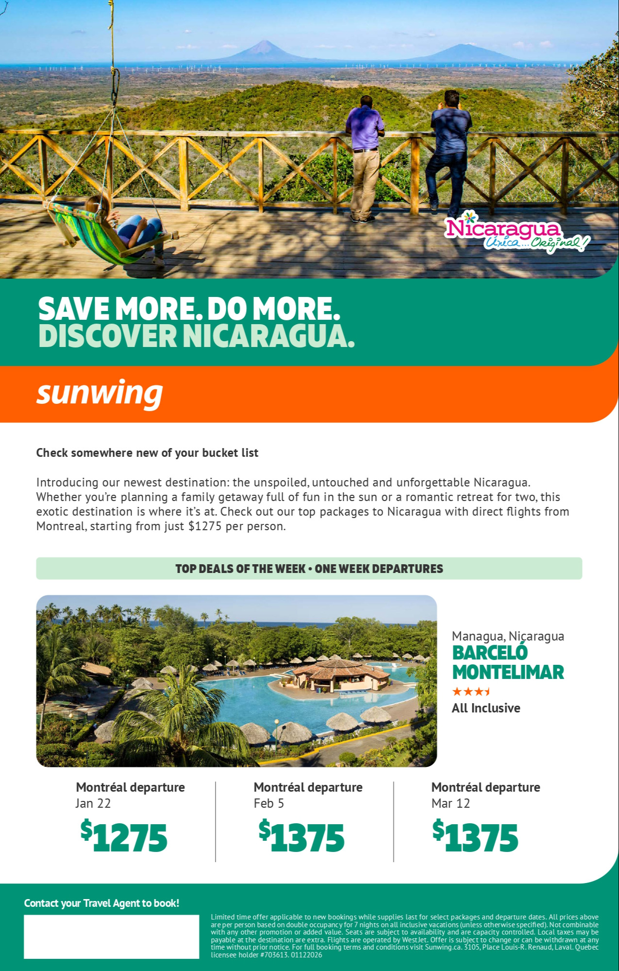 Sunwing Vacations Promotion Senator Puerto Platawith Voyages Aqua Terra Mascouche