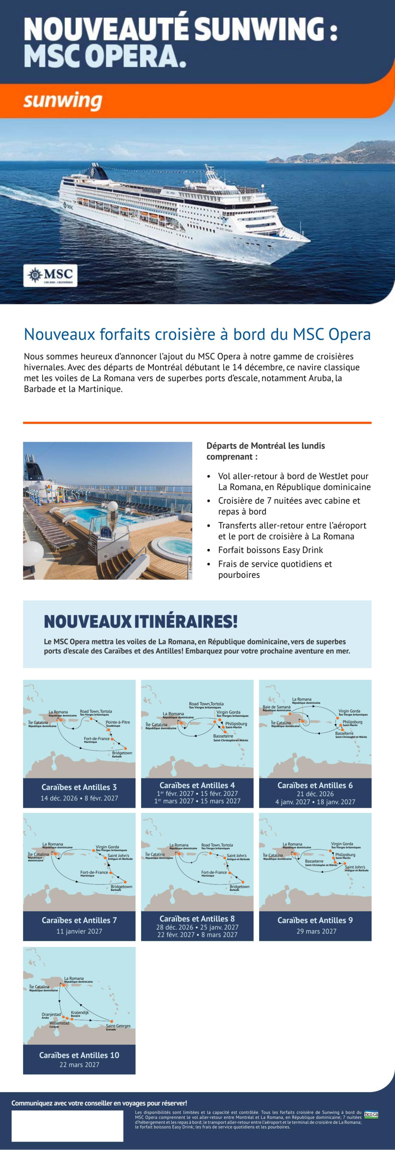 Sunwing News : MSC Opera with Voyages AquaTerra Mascouche