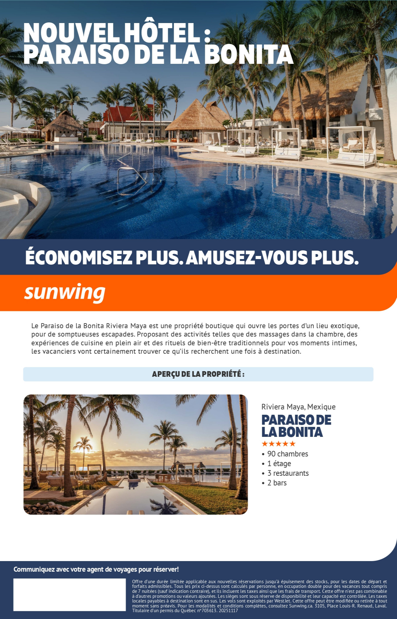 Promotion Vacances Sunwing Paraiso de la Bonita avec Voyages Aqua Terra Mascouche Promotion Vacances Sunwing Paraiso de la Bonita avec Voyages Aqua Terra Mascouche